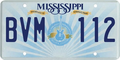 MS license plate BVM112
