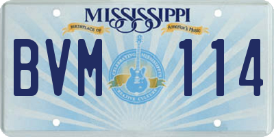 MS license plate BVM114