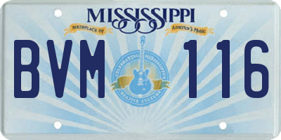 MS license plate BVM116