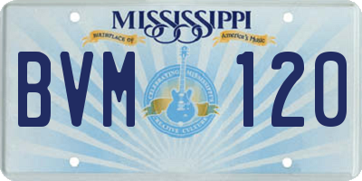MS license plate BVM120