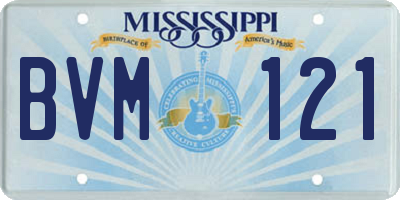 MS license plate BVM121