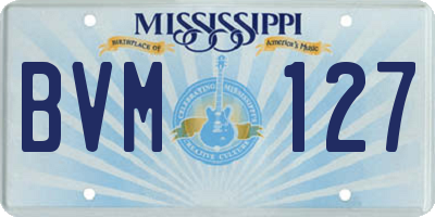 MS license plate BVM127