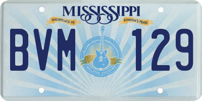 MS license plate BVM129