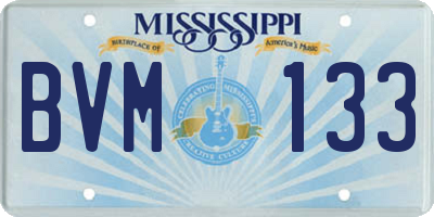 MS license plate BVM133