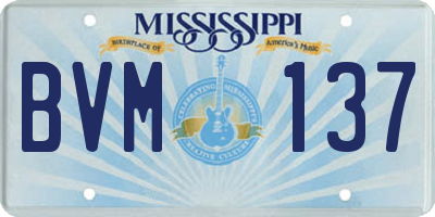 MS license plate BVM137