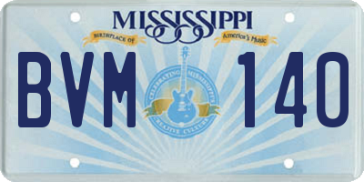 MS license plate BVM140