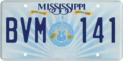 MS license plate BVM141