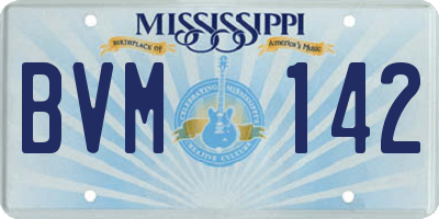 MS license plate BVM142