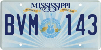 MS license plate BVM143