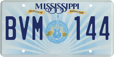 MS license plate BVM144