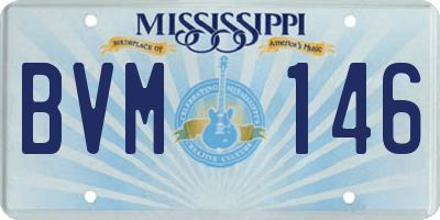 MS license plate BVM146