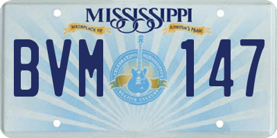 MS license plate BVM147