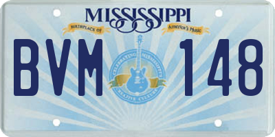 MS license plate BVM148