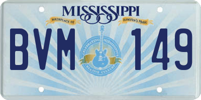 MS license plate BVM149
