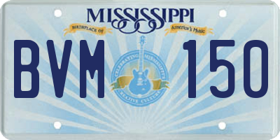 MS license plate BVM150