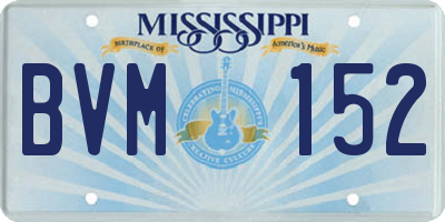 MS license plate BVM152