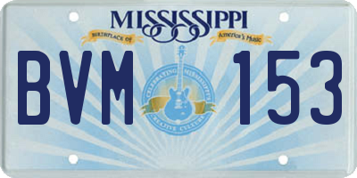 MS license plate BVM153