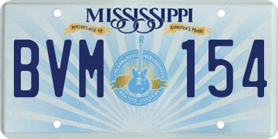 MS license plate BVM154