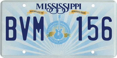 MS license plate BVM156