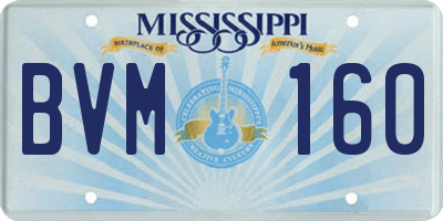 MS license plate BVM160