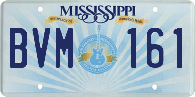 MS license plate BVM161