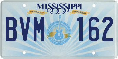 MS license plate BVM162