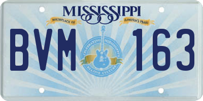 MS license plate BVM163
