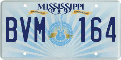 MS license plate BVM164
