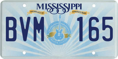 MS license plate BVM165