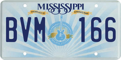 MS license plate BVM166