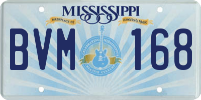 MS license plate BVM168