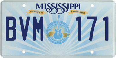 MS license plate BVM171