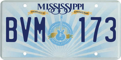 MS license plate BVM173