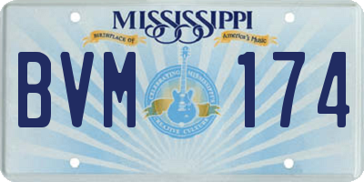 MS license plate BVM174