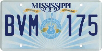 MS license plate BVM175