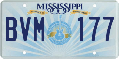 MS license plate BVM177