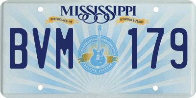 MS license plate BVM179