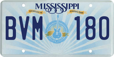 MS license plate BVM180