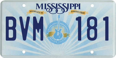 MS license plate BVM181