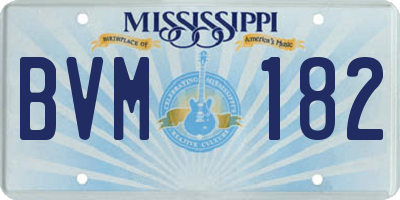 MS license plate BVM182