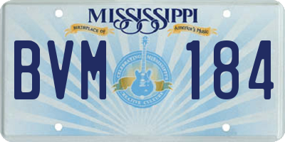 MS license plate BVM184