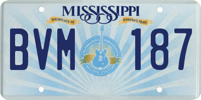 MS license plate BVM187