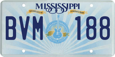 MS license plate BVM188