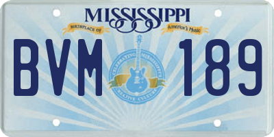 MS license plate BVM189