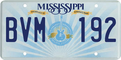 MS license plate BVM192