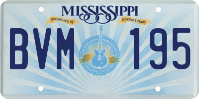 MS license plate BVM195