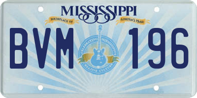 MS license plate BVM196