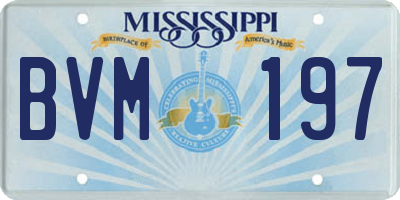 MS license plate BVM197