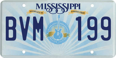 MS license plate BVM199