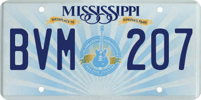 MS license plate BVM207